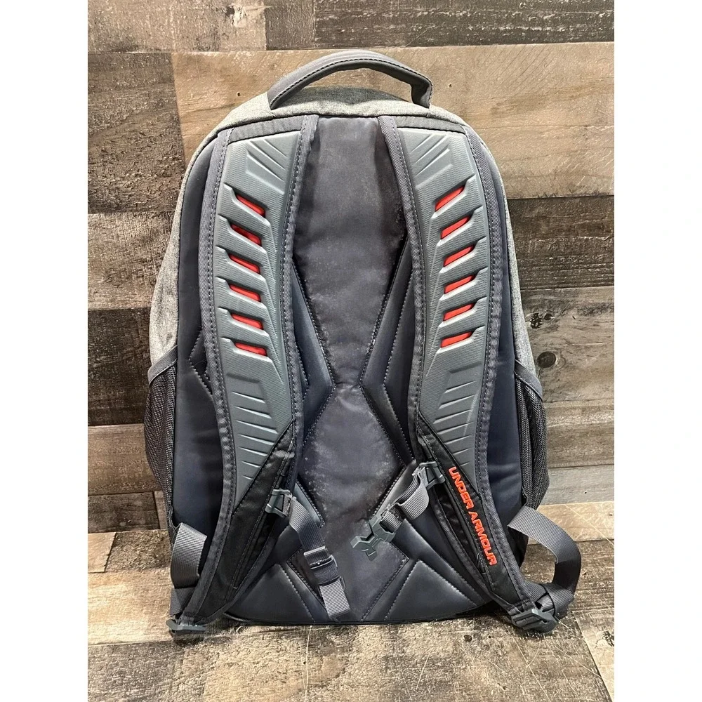 Under Armour Storm Backpack Grey Pink UA Logo Water Resistant Sport Bag